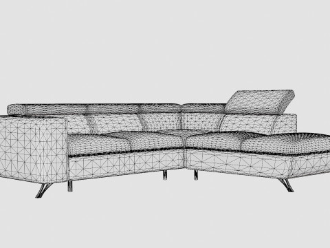 Corner Sofa Bed ALICO Right 3D Model