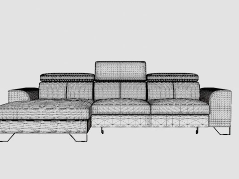 Corner Sofa Bed AUSTINO Left 3D Model