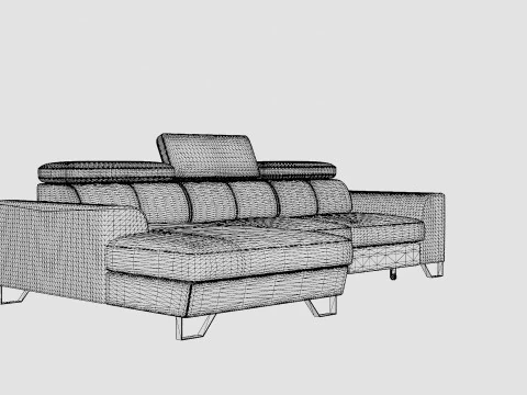 Corner Sofa Bed AUSTINO Left 3D Model
