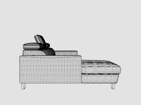 Corner Sofa Bed AUSTINO Left 3D Model