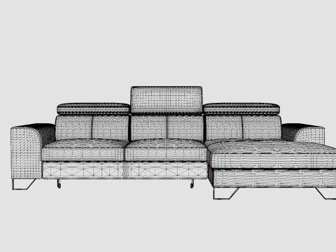 Corner Sofa Bed AUSTINO Right 3D Model