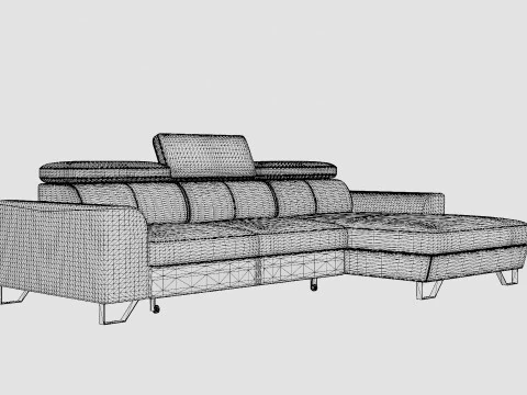 Corner Sofa Bed AUSTINO Right 3D Model