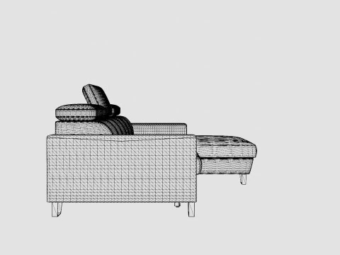 Corner Sofa Bed AUSTINO Right 3D Model
