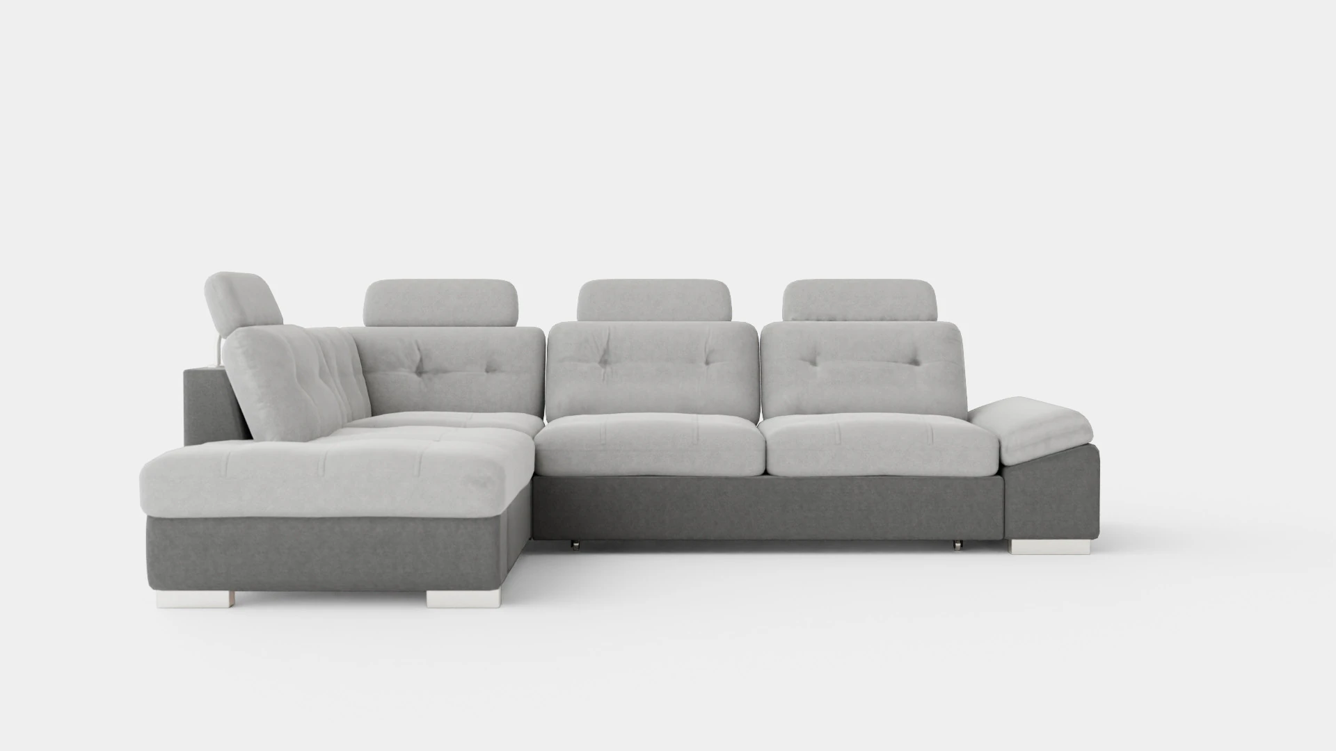 Corner Sofa Bed CALAMO 1 Grey Left 3D Model .c4d .max .obj .3ds .fbx .stl .blend