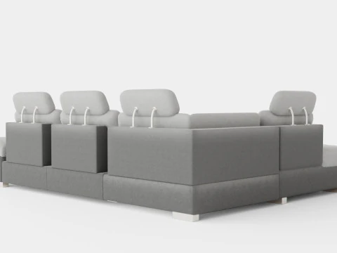 Corner Sofa Bed CALAMO 1 Grey Left 3D Model