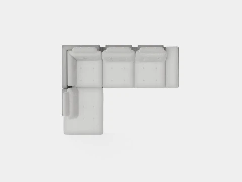Corner Sofa Bed CALAMO 1 Grey Left 3D Model