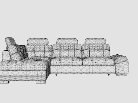 Corner Sofa Bed CALAMO 1 Grey Left 3D Model