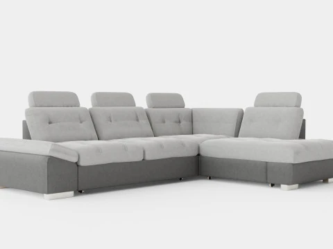 코너 소파 베드 CALAMO 1 그레이 오른쪽 3D 모델