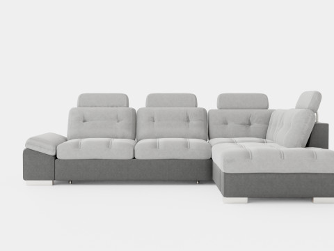 Corner Sofa Bed CALAMO 1 Grey Right 3D Модель