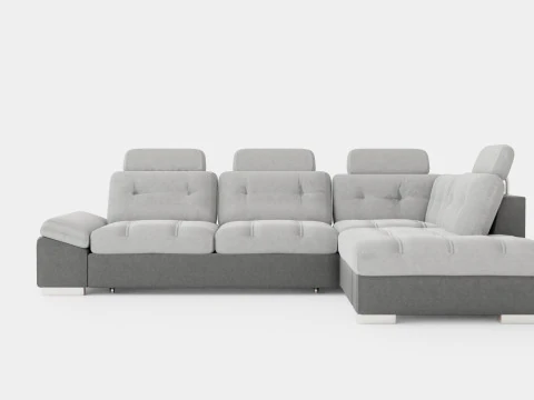 Corner Sofa Bed CALAMO 1 Grey Right 3D Model