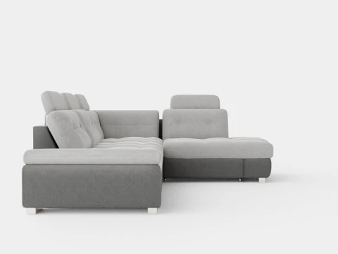 Corner Sofa Bed CALAMO 1 Grey Right 3D Model