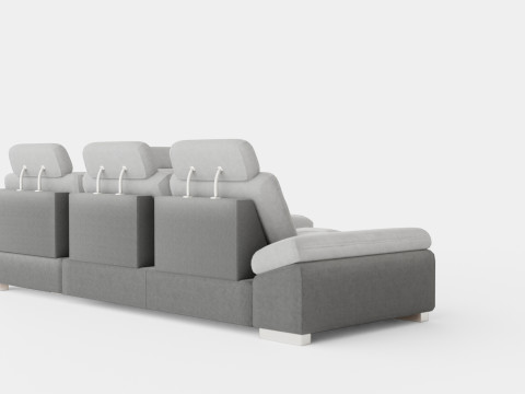 Corner Sofa Bed CALAMO 1 Grey Right 3D Модель