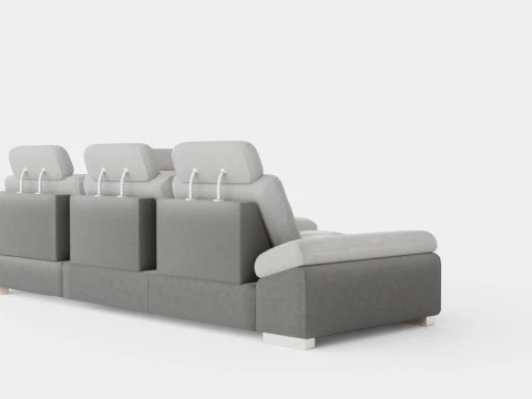 Corner Sofa Bed CALAMO 1 Grey Right 3D Model