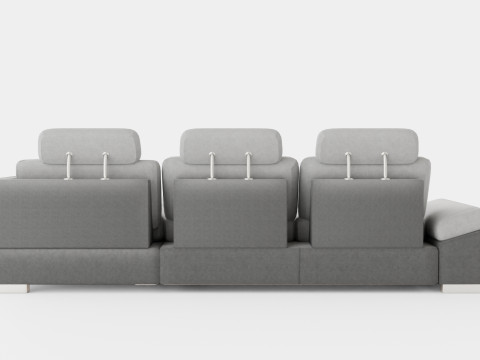 Corner Sofa Bed CALAMO 1 Grey Right 3D Модель