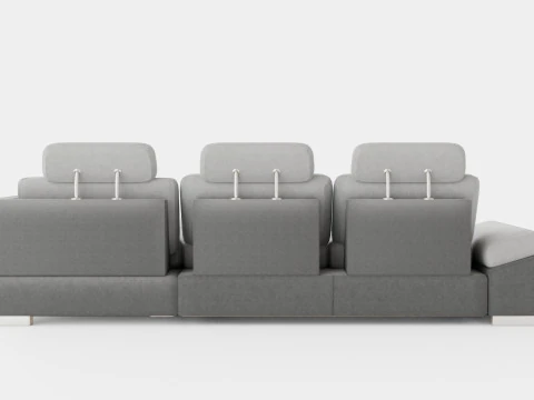 Corner Sofa Bed CALAMO 1 Grey Right 3D Model