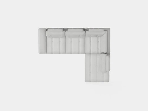 Corner Sofa Bed CALAMO 1 Grey Right 3D Model