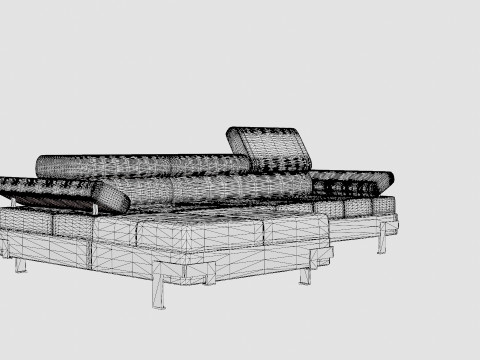 Corner Sofa Bed EMPORIO MINI Left Modelo 3D