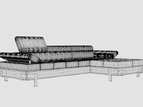 Corner Sofa Bed EMPORIO MINI Right Modelo 3D