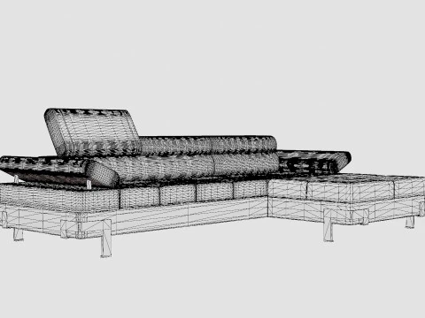 Corner Sofa Bed EMPORIO MINI Right 3D Model