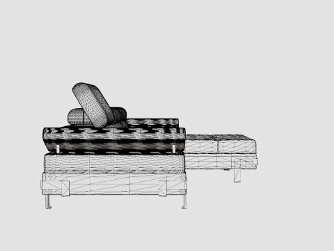 Corner Sofa Bed EMPORIO MINI Right 3D Model