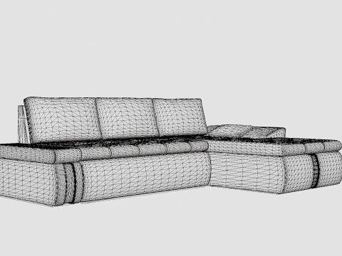Corner Sofa Bed FADO MINI Right 3D Model