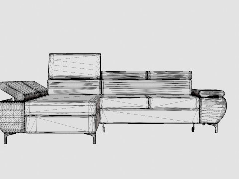 Corner Sofa Bed FLAME MINI Left 3D Модель