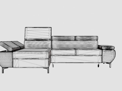 Corner Sofa Bed FLAME MINI Left 3D Model