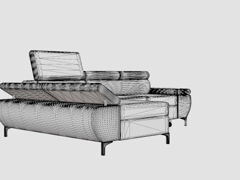 Corner Sofa Bed FLAME MINI Left 3D Model
