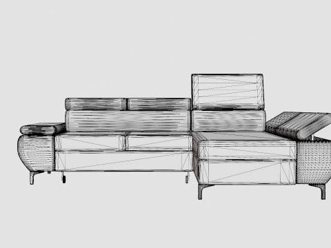 Corner Sofa Bed FLAME MINI Right 3D Model