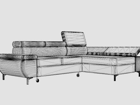 Corner Sofa Bed FLAME MINI Right 3D Model