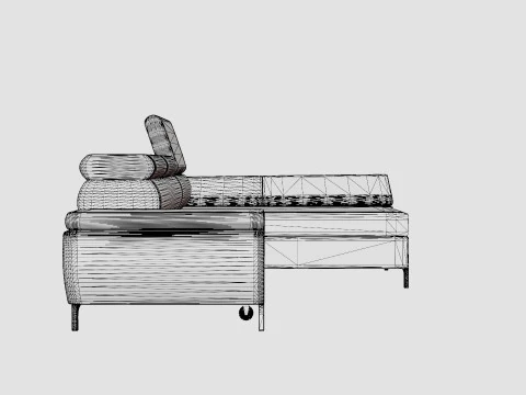 Corner Sofa Bed FLAME MINI Right 3D Model