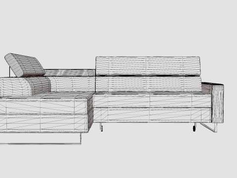 Corner Sofa Bed LIVIO Left 3D 모델