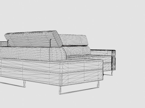 Corner Sofa Bed LIVIO Left 3D 모델