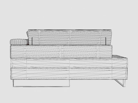 Corner Sofa Bed LIVIO Left 3D Model