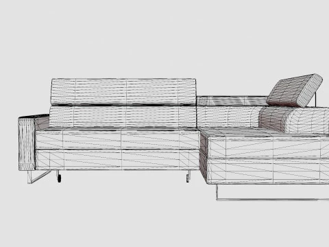 Corner Sofa Bed LIVIO Right 3D Model
