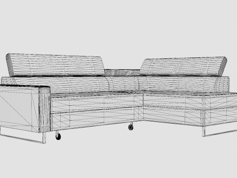 Corner Sofa Bed LIVIO Right 3D-Modell