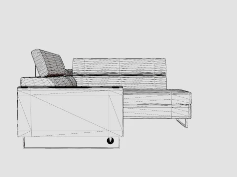 Corner Sofa Bed LIVIO Right 3D Model