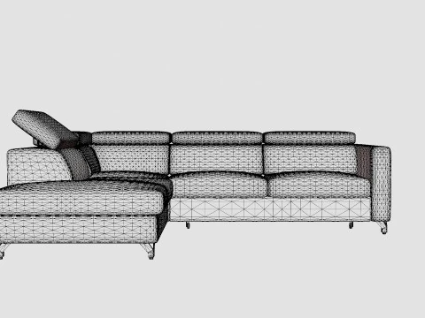 Corner Sofa Bed MANAMO Left 3D Model