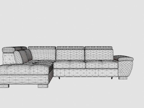 Corner Sofa Bed REGINI Left 3D-Modell