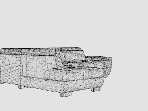 Corner Sofa Bed REGINI Left 3D-Modell