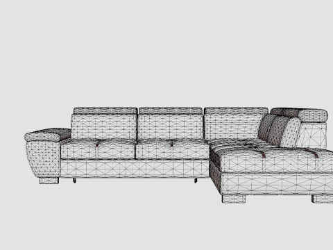 Corner Sofa Bed REGINI Right 3D मॉडल