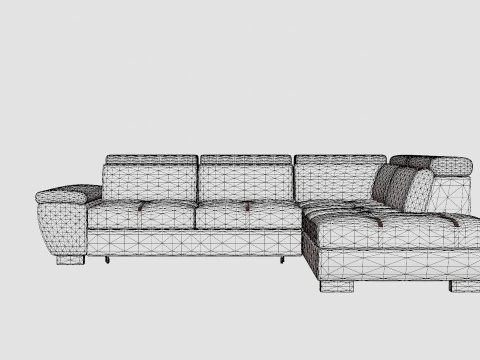 Corner Sofa Bed REGINI Right 3D Model