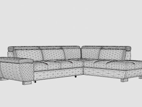 Corner Sofa Bed REGINI Right 3D Model