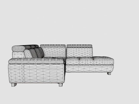 Corner Sofa Bed REGINI Right 3D Model