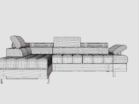Corner Sofa Bed SELVA L Left Modèle 3D