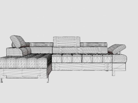 Corner Sofa Bed SELVA L Left 3D Model