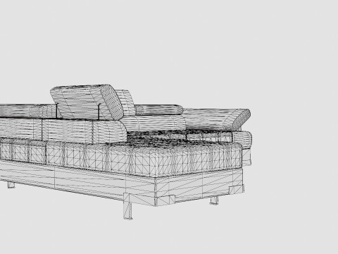 Corner Sofa Bed SELVA L Left Modèle 3D