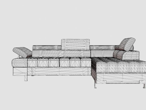 Corner Sofa Bed SELVA L Right 3D Model