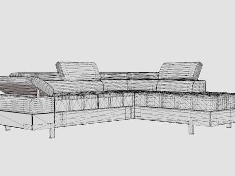 Corner Sofa Bed SELVA L Right 3D मॉडल