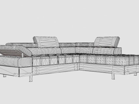 Corner Sofa Bed SELVA L Right 3D Model